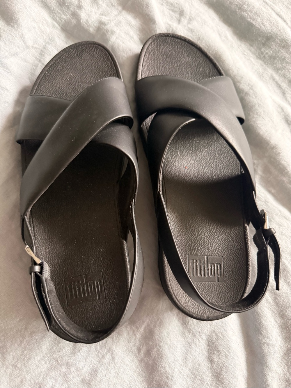 FitFlop Black Crisscross Sling Sandals